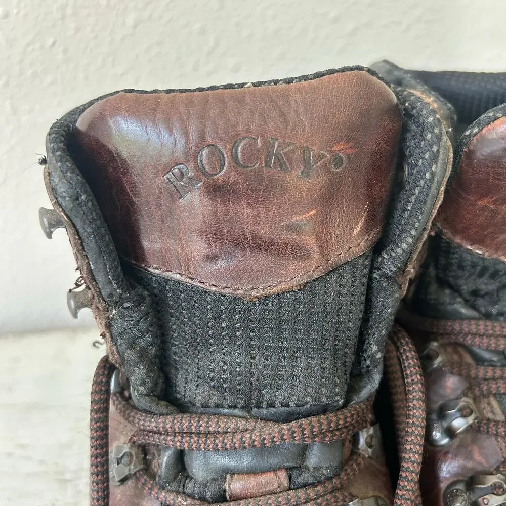 Vintage Rocky 6114 Steel Toe Waterproof Leather Work Boots hiking outdoor 9.5 W